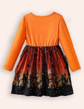 Halloween Long Sleeve Bat Tulle Dress