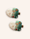 2PCS Christmas Wool Felt Cute Hairpins