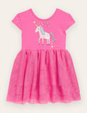 Unicorn Star Embroidered Tulle Dress