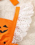 Halloween Pumpkin Ghost Embroidered Jumpsuit