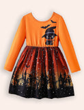 Halloween Long Sleeve Bat Tulle Dress