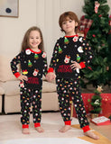 Santa Print Long-sleeved Fmaily Matching Pajams