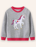 Sweat-shirt à appliqué licorne