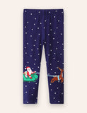 Leggings navideños con aplicación de Papá Noel