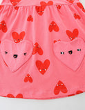 Valentine's Day Heart Print Pocket Dress