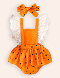 Halloween Pumpkin Ghost Embroidered Jumpsuit