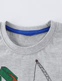 Construction Car Print Long-sleeved T-shirt