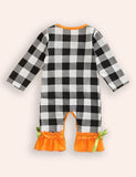 Halloween Pumpkin Applique Romper