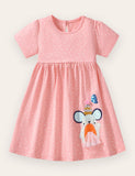 Cute Mouse Dot Appliqué Cotton Dress