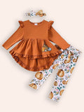 Halloween Ghost Pumpkin Printed Pants Set