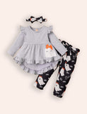Halloween Ghost Pumpkin Printed Pants Set