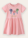 Flower Embroidered Cotton Dress