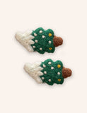 2PCS Christmas Wool Felt Cute Hairpins