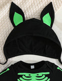 Halloween Bat Romper + Hat