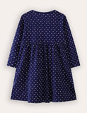 Christmas Santa Embroidered Long Sleeve Dress