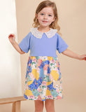 Doll Collar Printed Cotton Dress