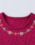 Flower Robin Embroidered Dress