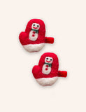 2PCS Christmas Wool Felt Cute Hairpins