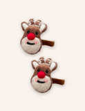 2PCS Christmas Wool Felt Cute Hairpins