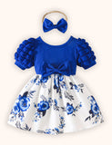 Floral Decorations with Bows Dress + Heaband