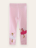 Fairy Appliqué Polka Dot Cotton Leggings