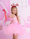Valentine's Day Sleeveless Barbie Princess Tulle Dress