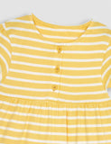 Little Rabbit Appliqué Striped Dress