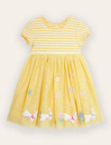 Bunny Appliqué Striped Dress