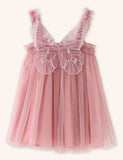 3D Solid Wings Tulle Dress