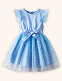 Star Flying Sleeve Tulle Dress