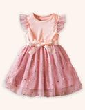 Star Flying Sleeve Tulle Dress