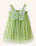 3D Solid Wings Tulle Dress