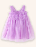 3D Solid Wings Tulle Dress