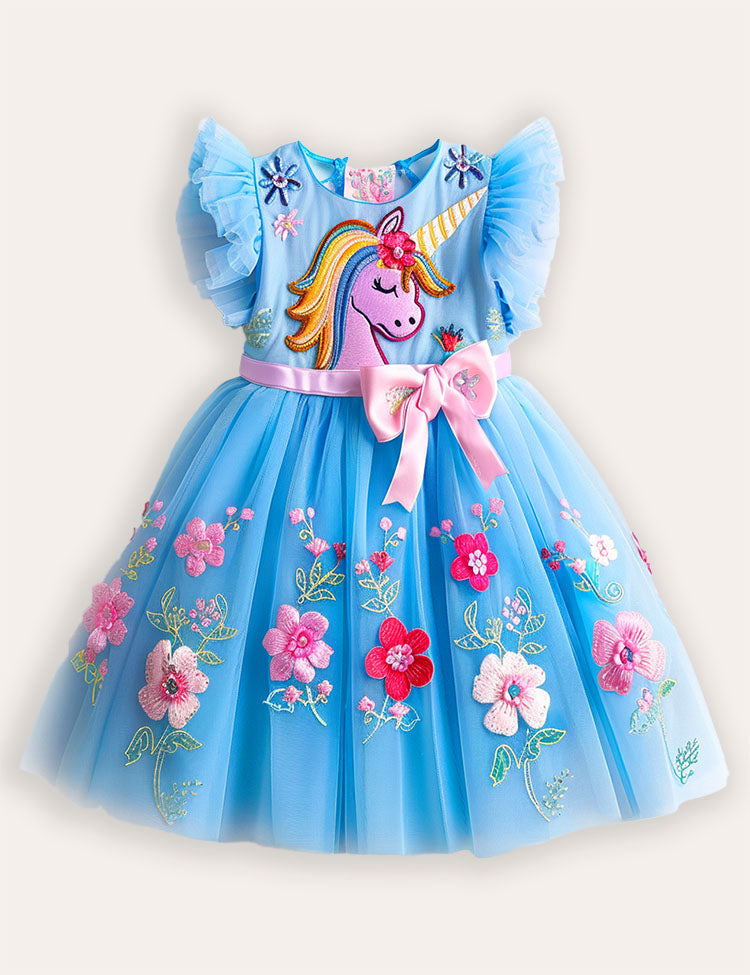 Abito da festa di un unicorno fiore