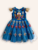 Christmas Nutcracker Applique Tulle Dress