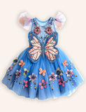 Vestido de fiesta de tul de mariposa jardín