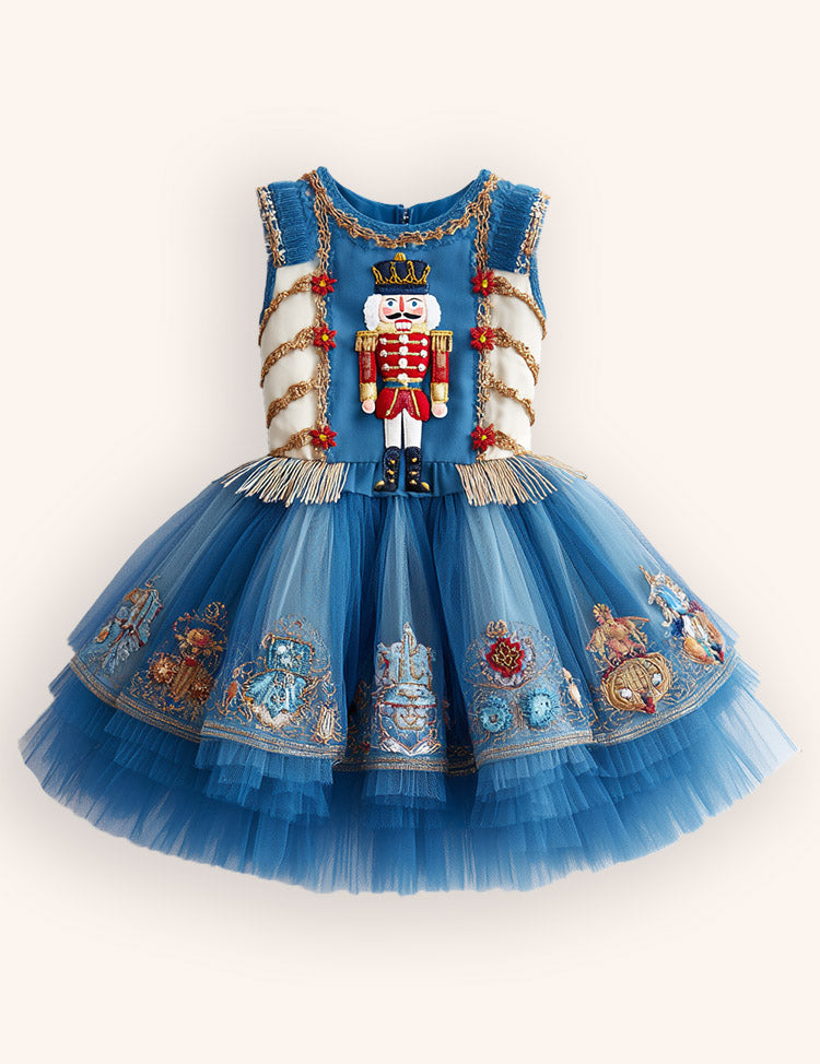 Nutcrackers Velour Tulle Appliqué Dress