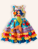 Vestido de fiesta de tul de mariposa jardín