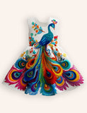 Peacock Appliqué Dress