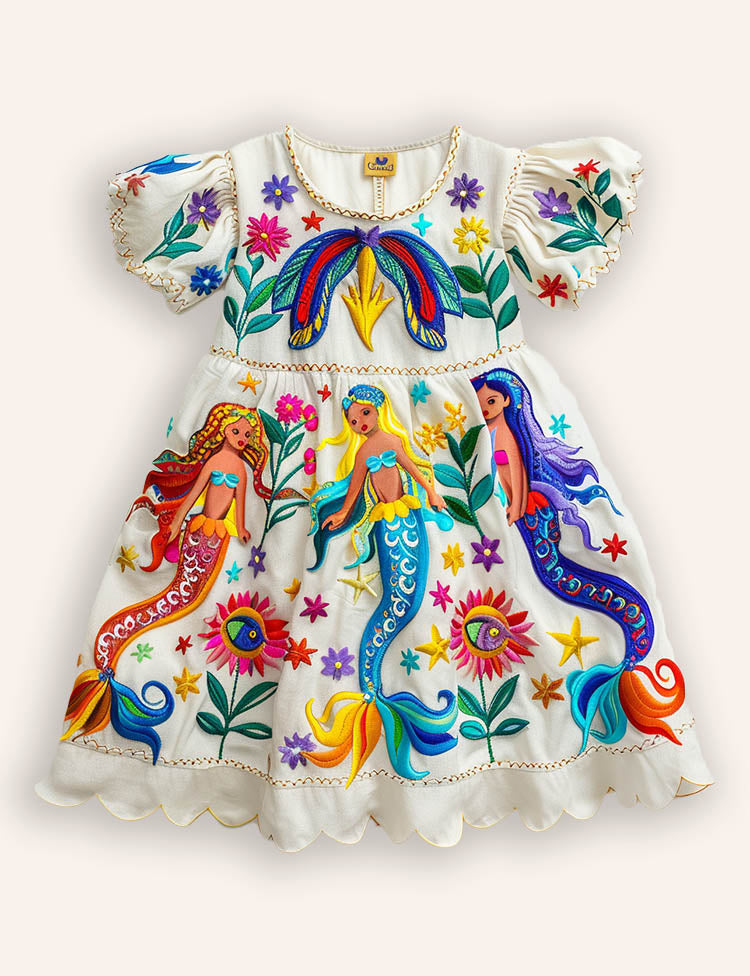 Colored Flower Mermaids Dress
