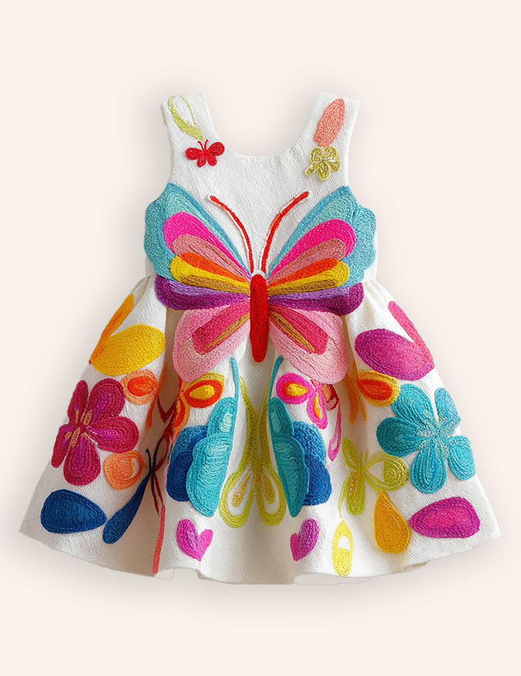 Multi Butterfly Appliqué Dress