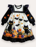 Halloween Cat Long Sleeve Dress