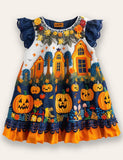 Kleid mit Halloween-Hexe-Applikation