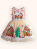 Tulle Gingerbread Embroidered Dress