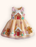 Tulle Gingerbread Embroidered Dress