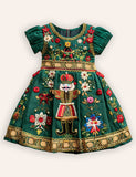Christmas Nutcrackers Embroidered Dress