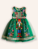 Christmas Nutcracker Applique Tulle Dress