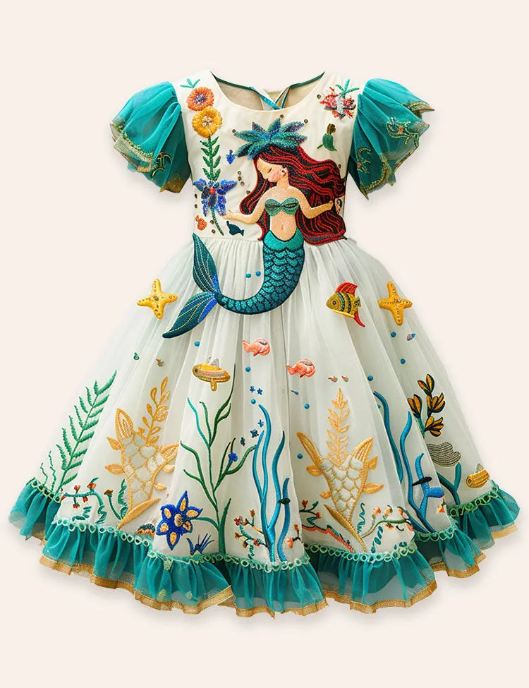 Mermaid Applique Tulle Dress