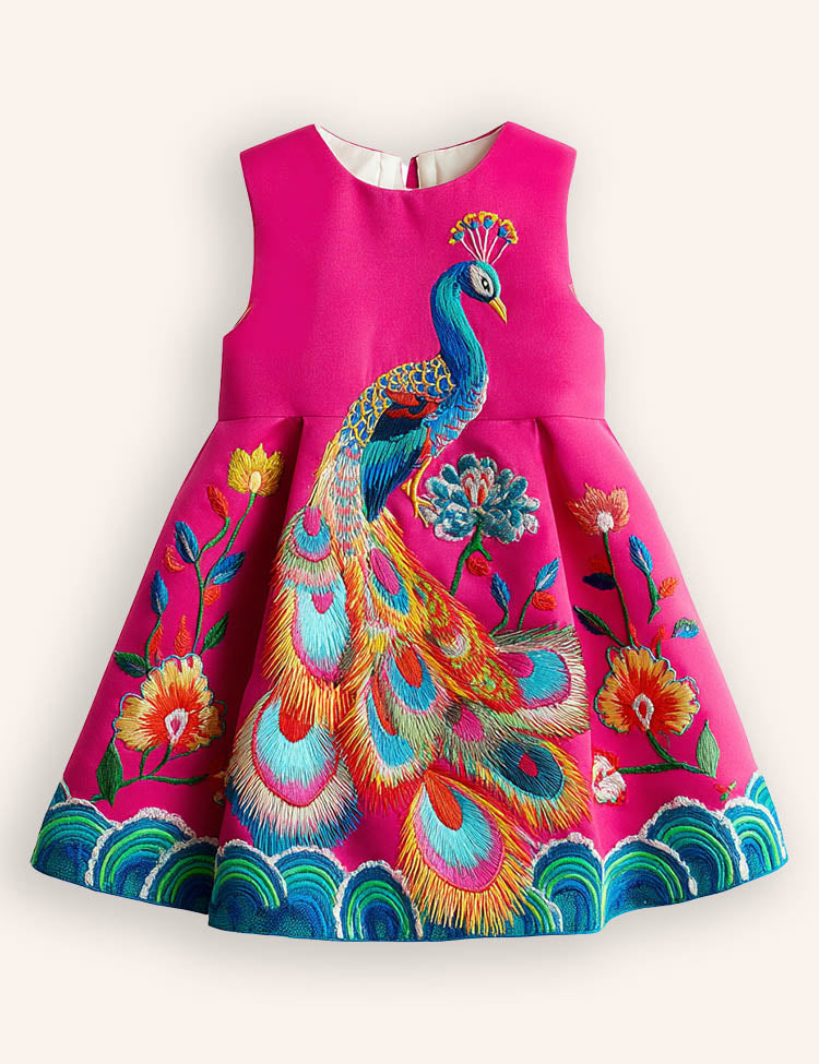 Peacock Printed Dress