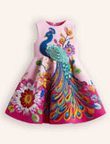 Peacock Appliqué Dress